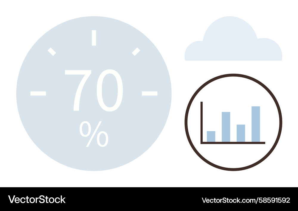 Data visualization with percentage dial bar chart Data visualization with percentage dial bar chart Vector Image