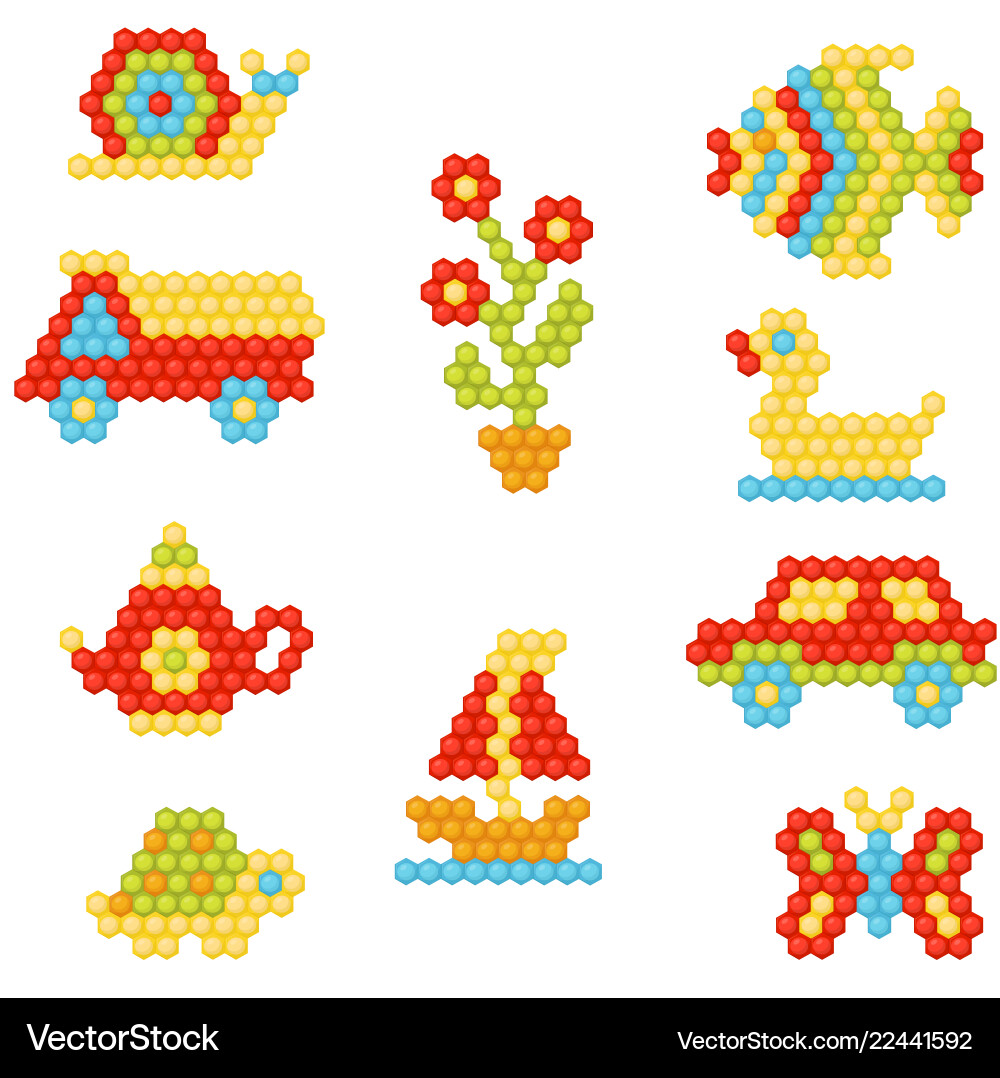 Flaches Set von Gegenständen bunt gemacht Flaches Set von Gegenständen bunt gemacht vektorbild