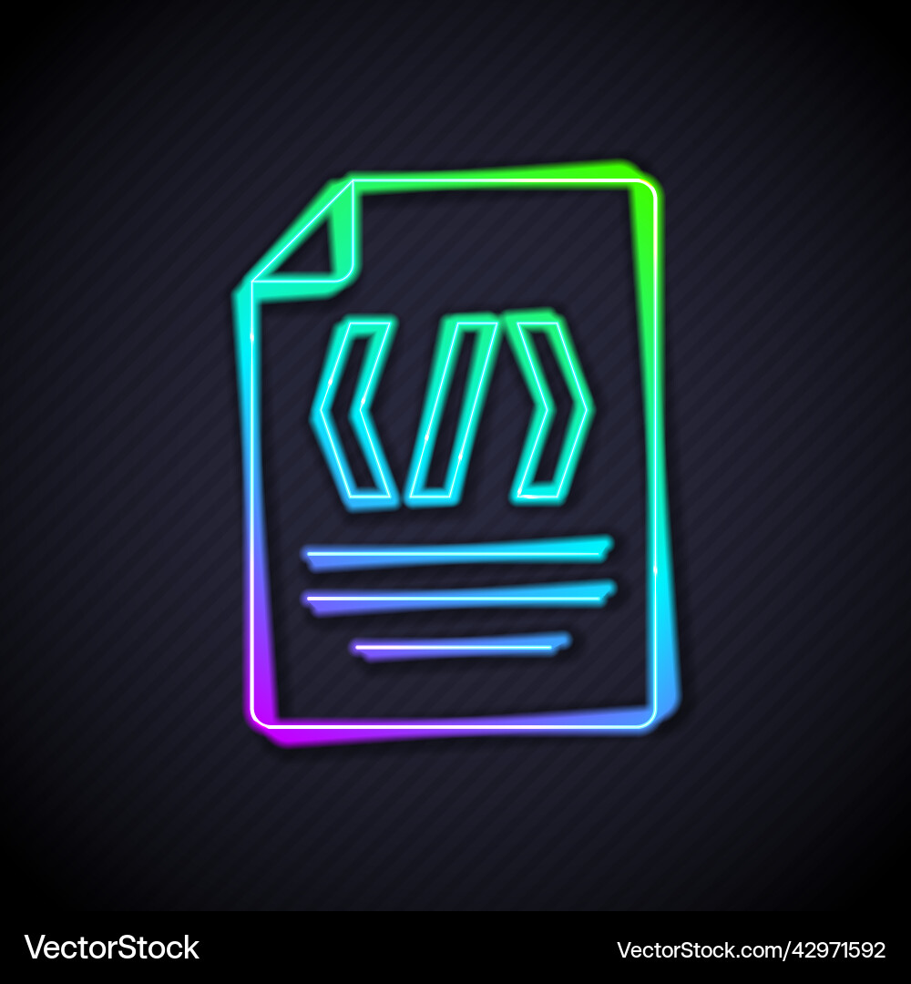 Glowing neon line binary code icon isolated Glowing neon line binary code icon isolated vector image
