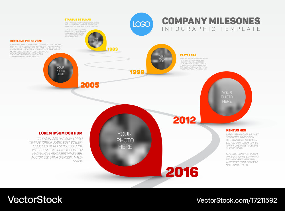 Infographic timeline template with pointers vector image