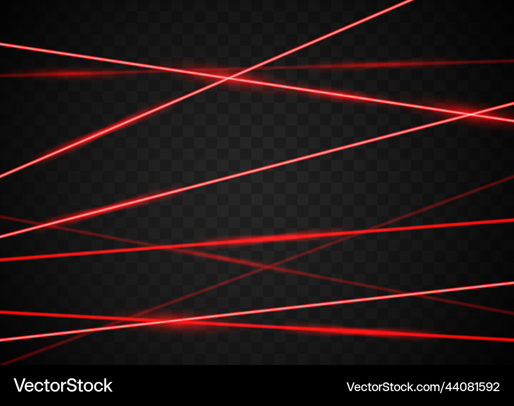 Laser beam red light line ray vector image