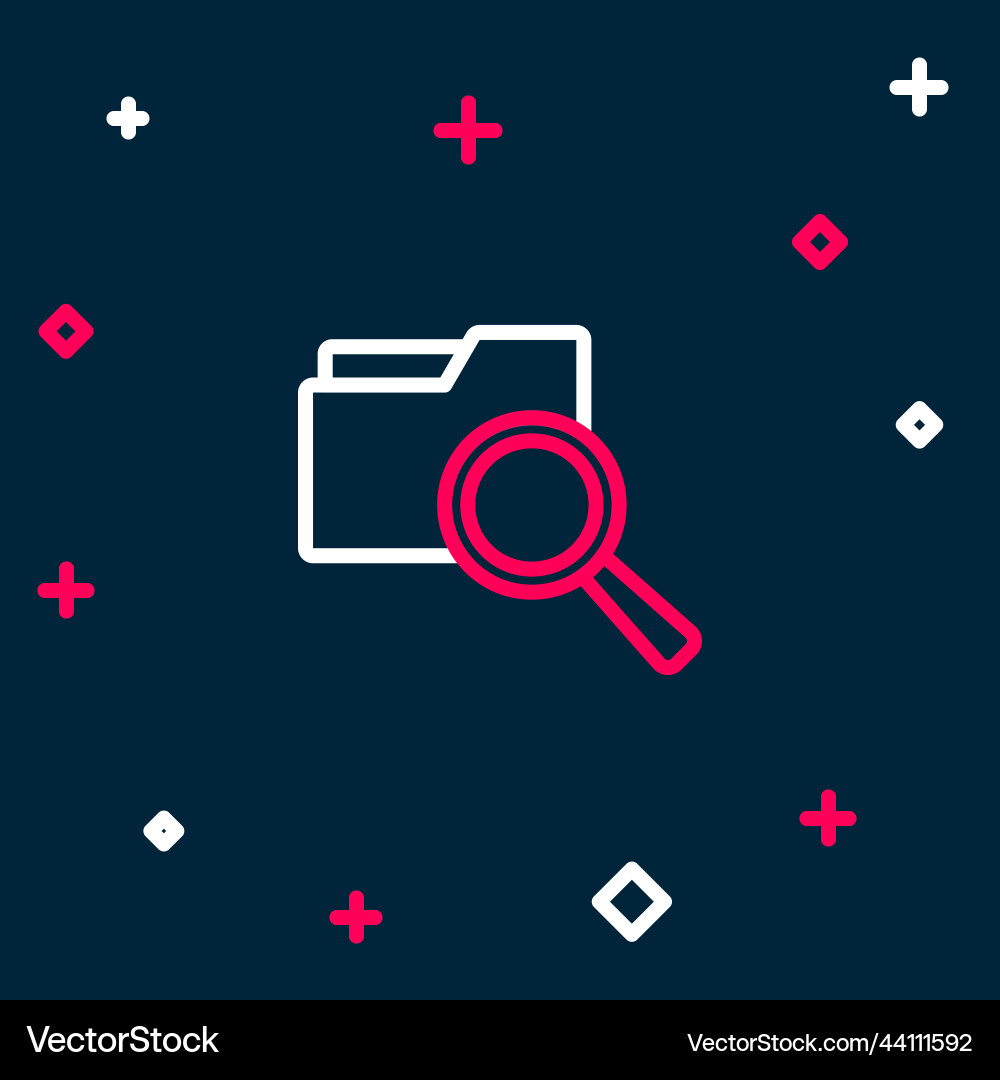 Line search concept with folder icon isolated Line search concept with folder icon isolated vector image