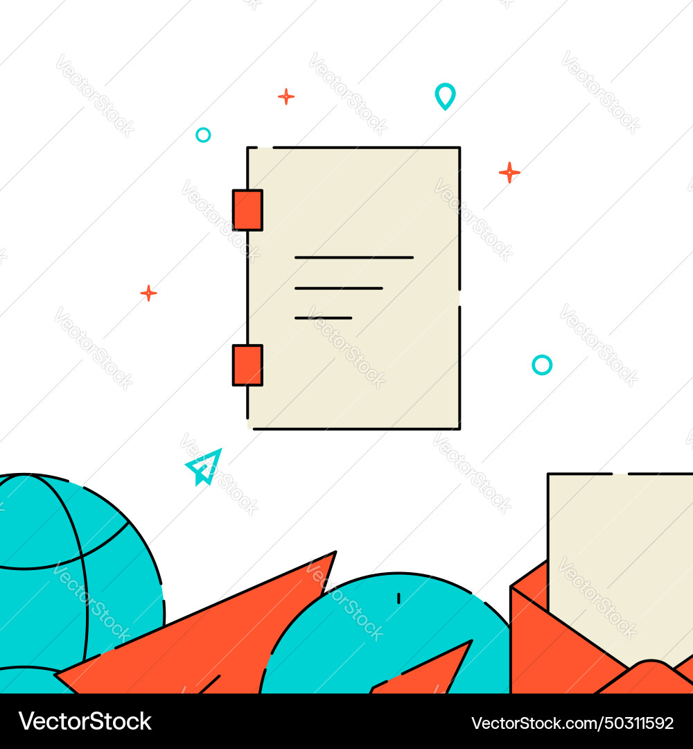 Notepad diary filled line icon simple Notepad diary filled line icon simple vector image