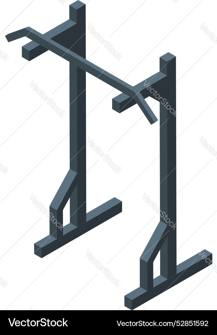 Pull up bar standing isometrically representing Vector Image