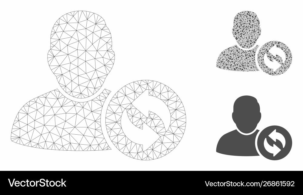 Refresh user mesh network model Refresh user mesh network model vector image