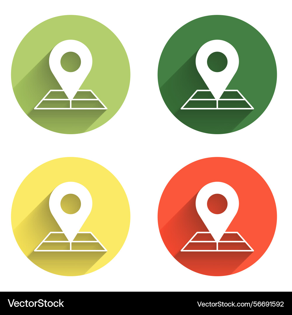 Set folded map with location marker icon isolated Set folded map with location marker icon isolated Vector Image