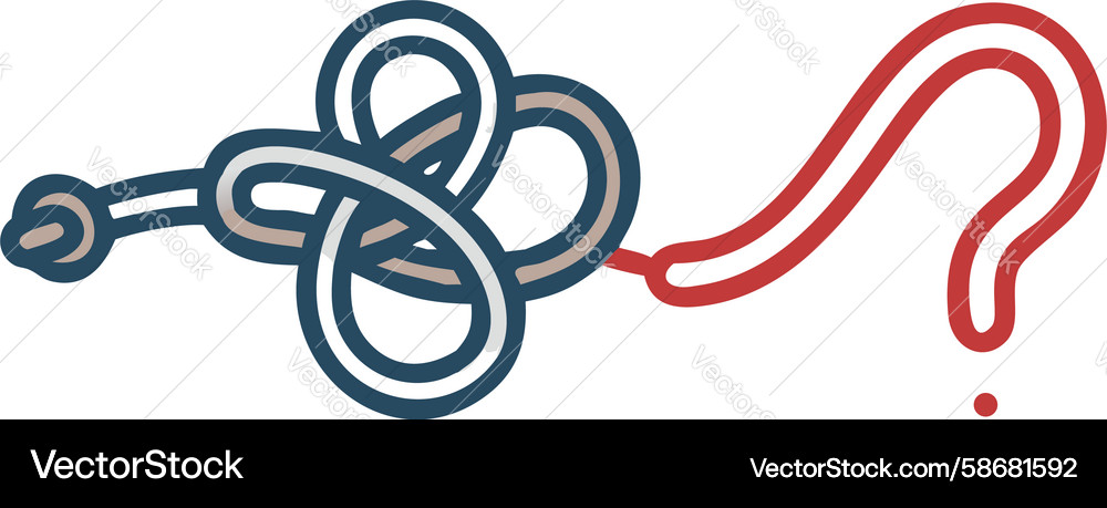 Tangled rope question mark symbolizing complexity Vector Image