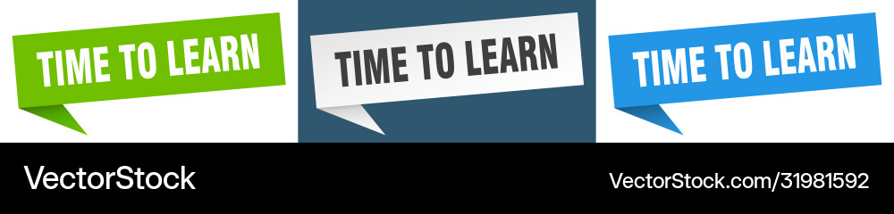 Time to learn banner speech bubble vector image