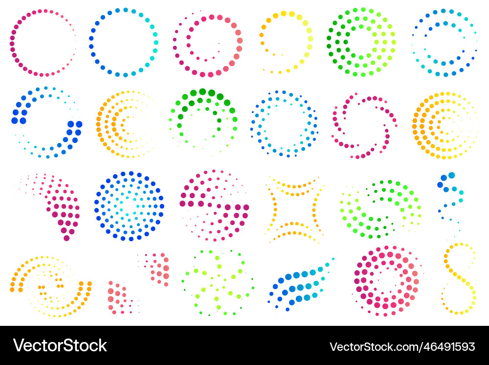 Abstract circular spotted shape halftone dots Vector Image