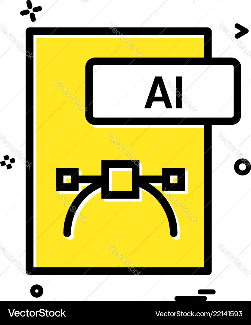 Ai file format icon design Ai file format icon design vector image