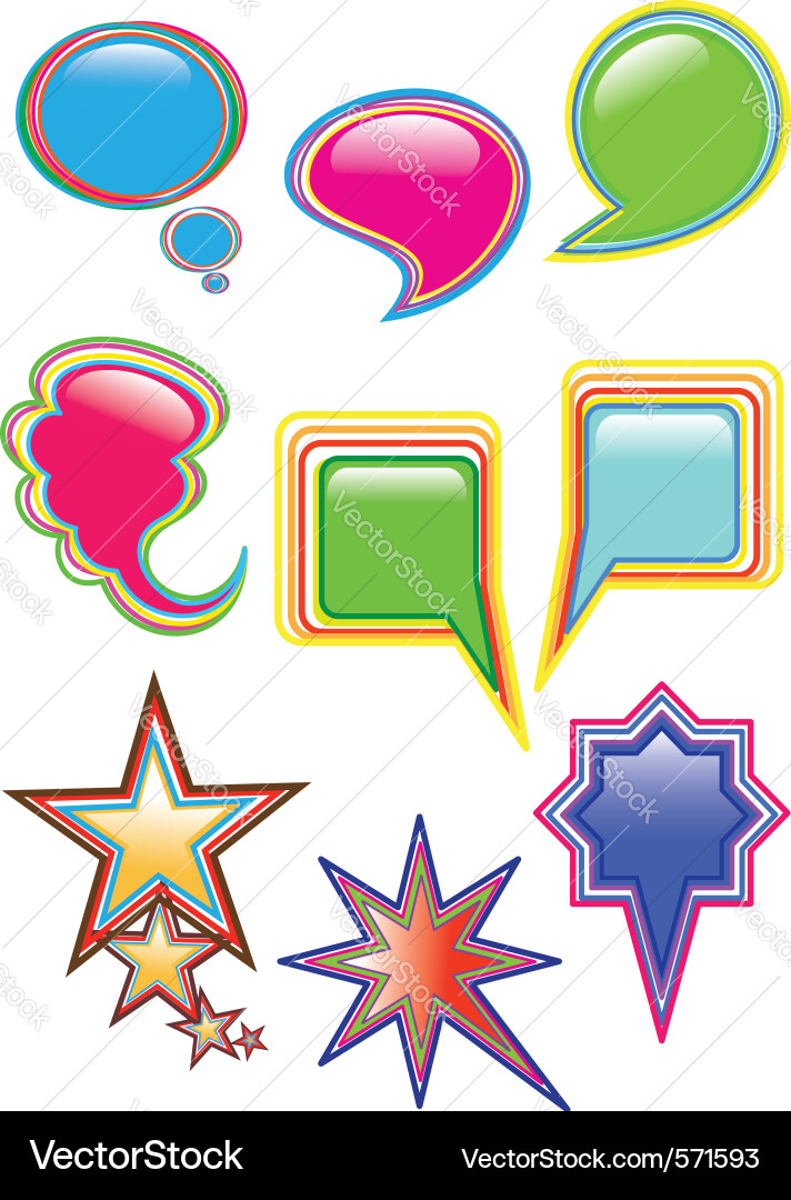 Colorful Web Icons & Elements Vector Image