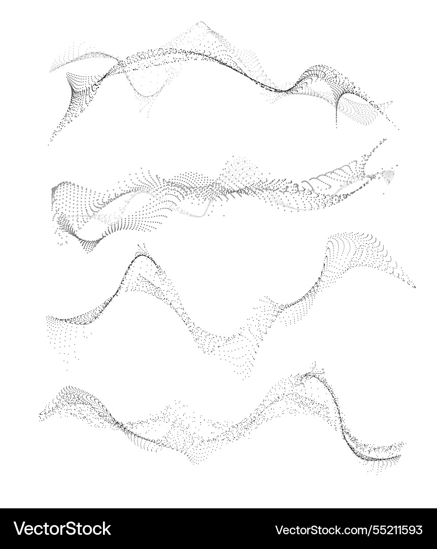 Dynamic Sound Waves - Particle Flow vector image