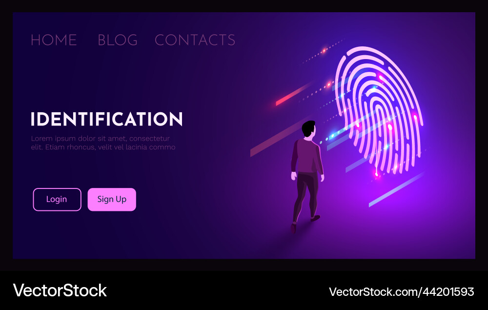 Fingerprint Authentication Concept vector image