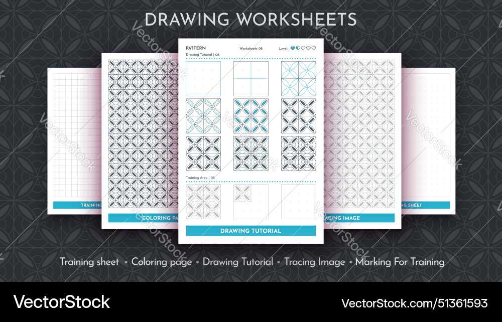 How to draw a pattern step by drawing vector image
