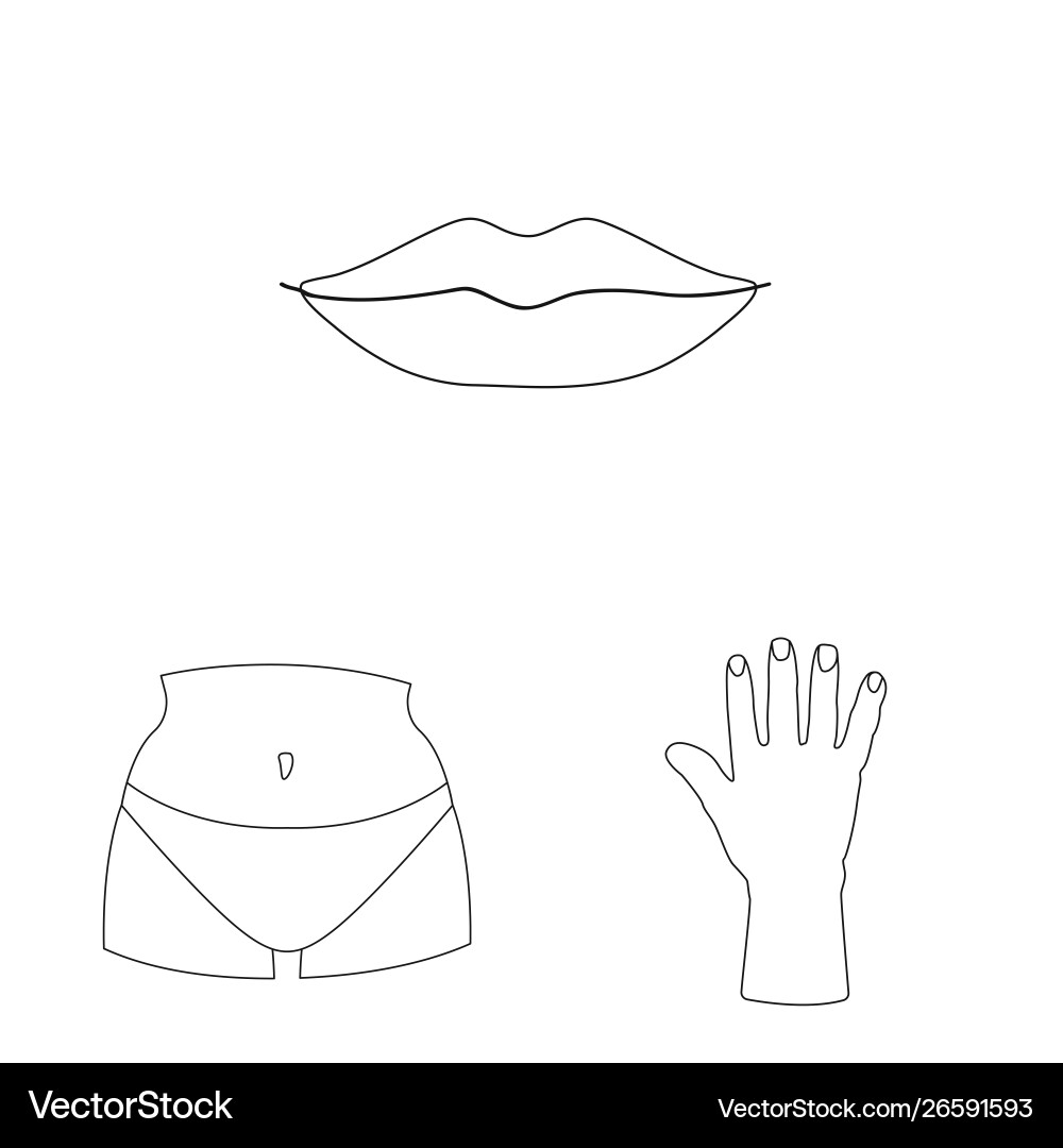 Isolated object body and part sign set Isolated object body and part sign set vector image