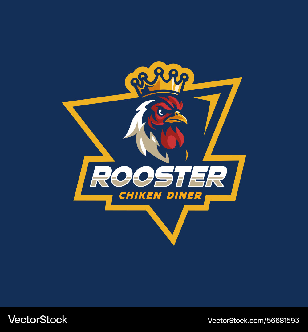 King rooster mascot logo King rooster mascot logo Vector Image