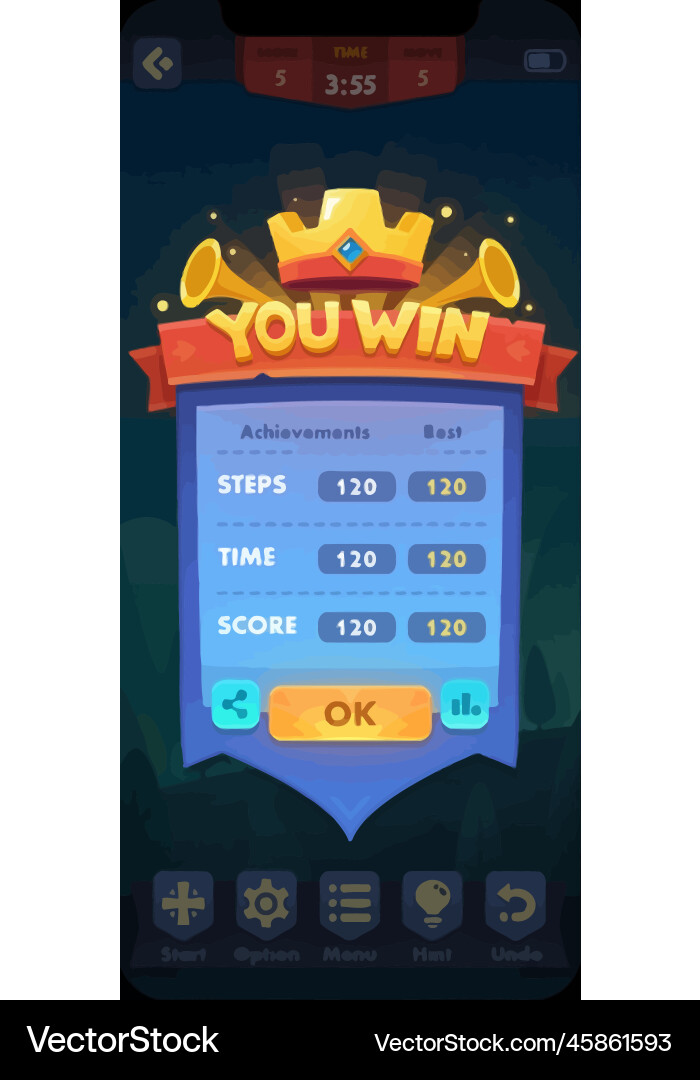 Level Button Game UI Pop-up Icons Vector Image