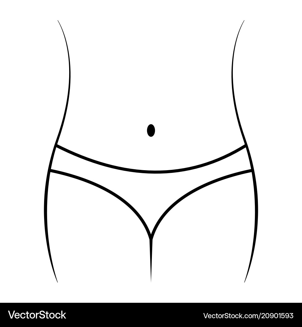 Linear slimming icon graceful female body belly Linear slimming icon graceful female body belly vector image
