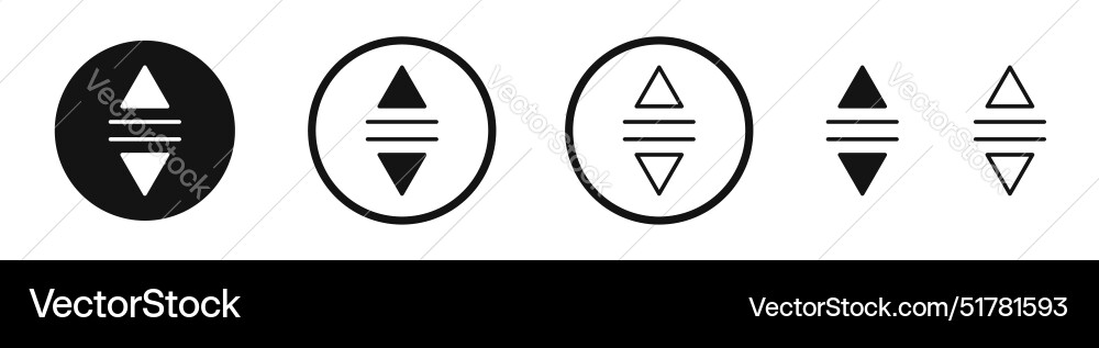 List dropdown line icon set Vector Image
