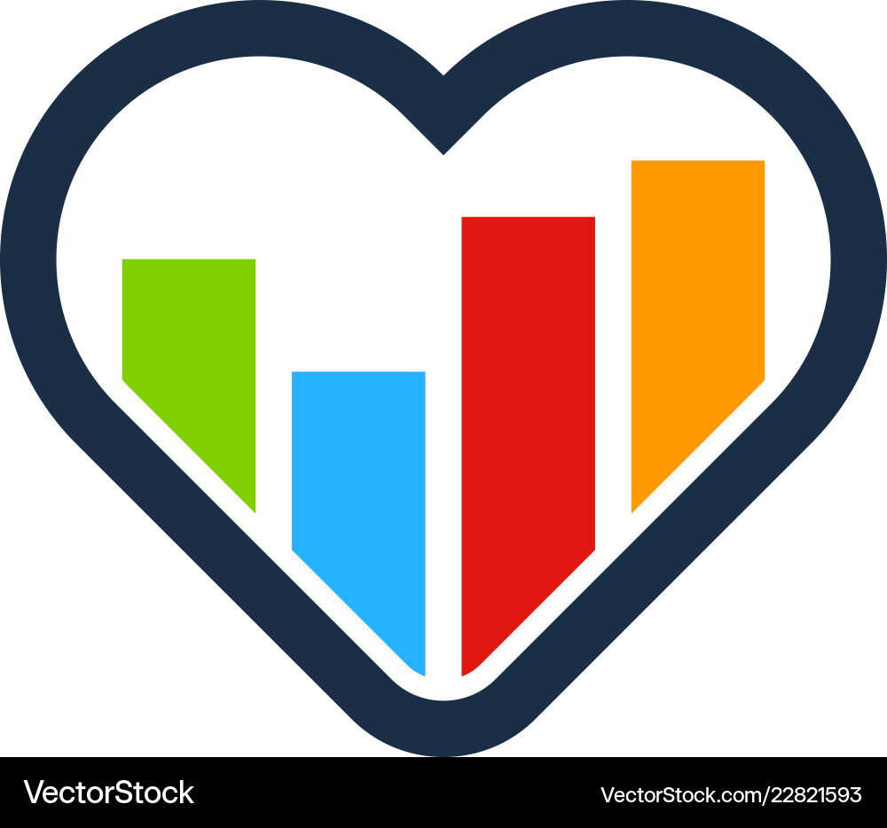 Love Graph Icon - Data & Connection vector image