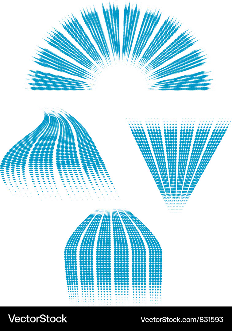 Radiating Halftone Patterns vector image