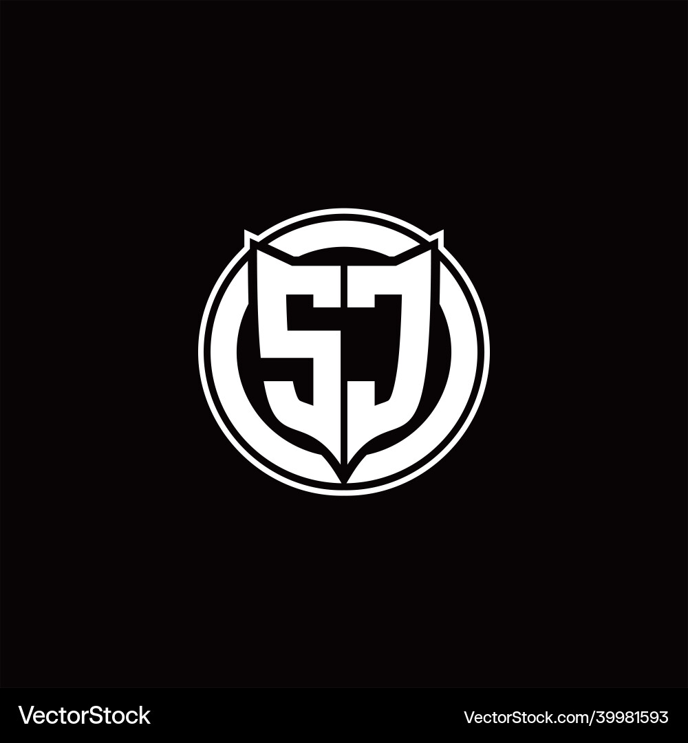 Sc logo monogram with shield and circluar shape vector image