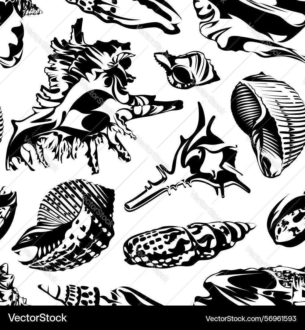Seamless pattern with seashells Seamless pattern with seashells vector image