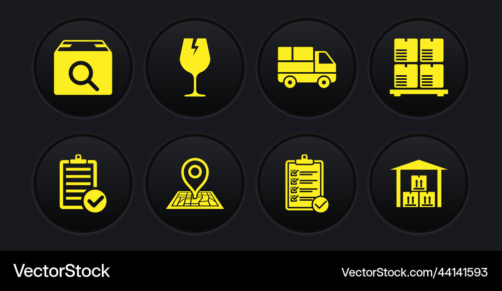 Set verification of delivery list cardboard boxes Vector Image