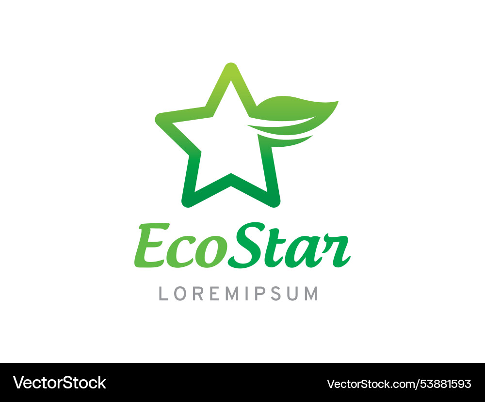 Star and leaf logo symbol or icon template Vector Image
