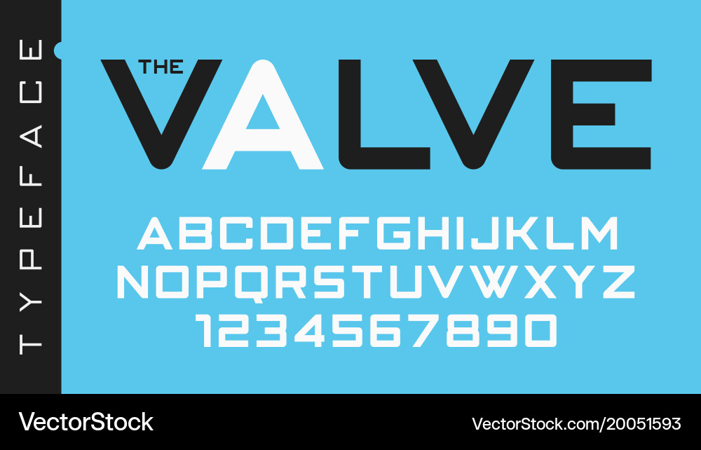 Valve futuristic decorative font design Vector Image