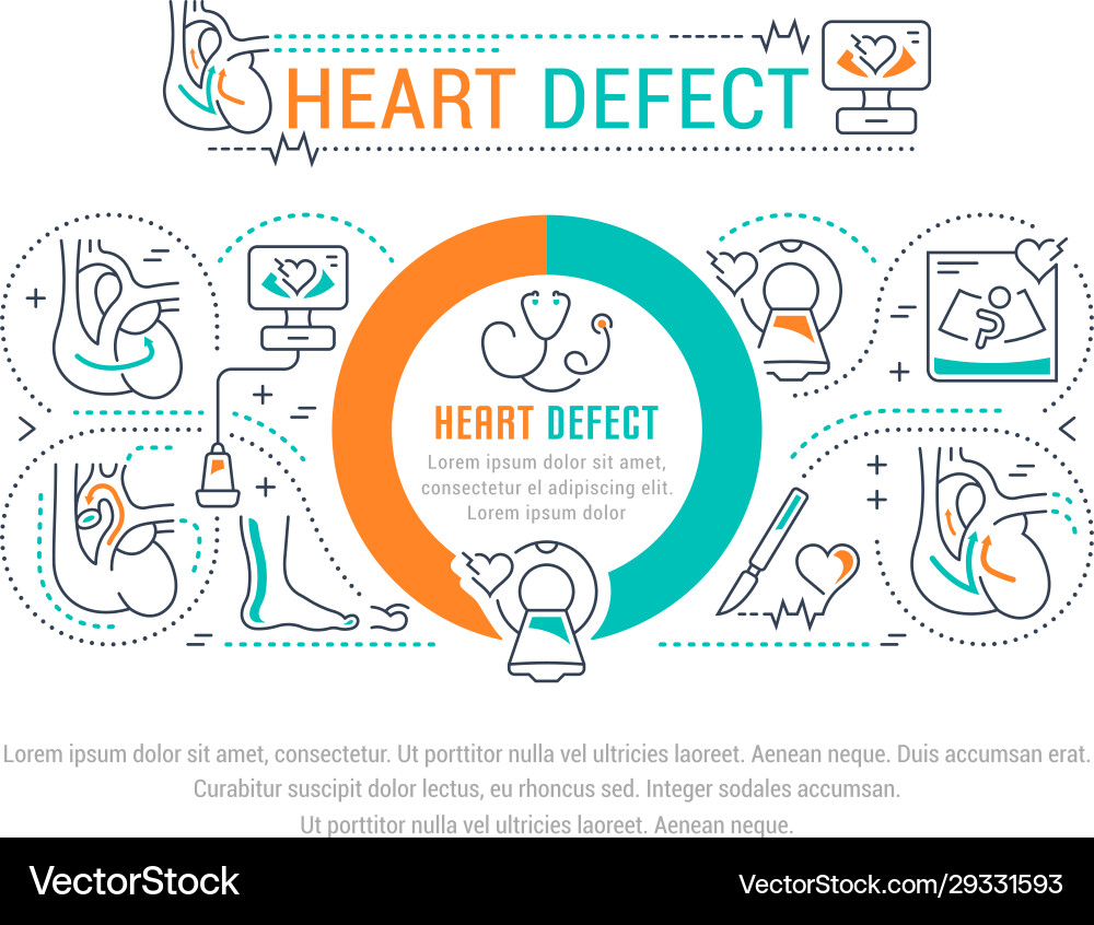 Website banner and landing page heart defect Website banner and landing page heart defect vector image
