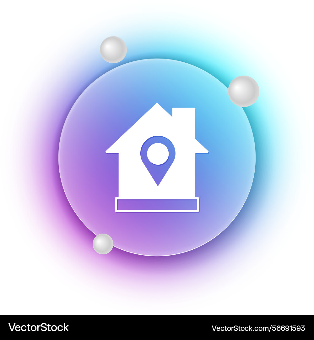 White map pointer with house icon isolated vector image