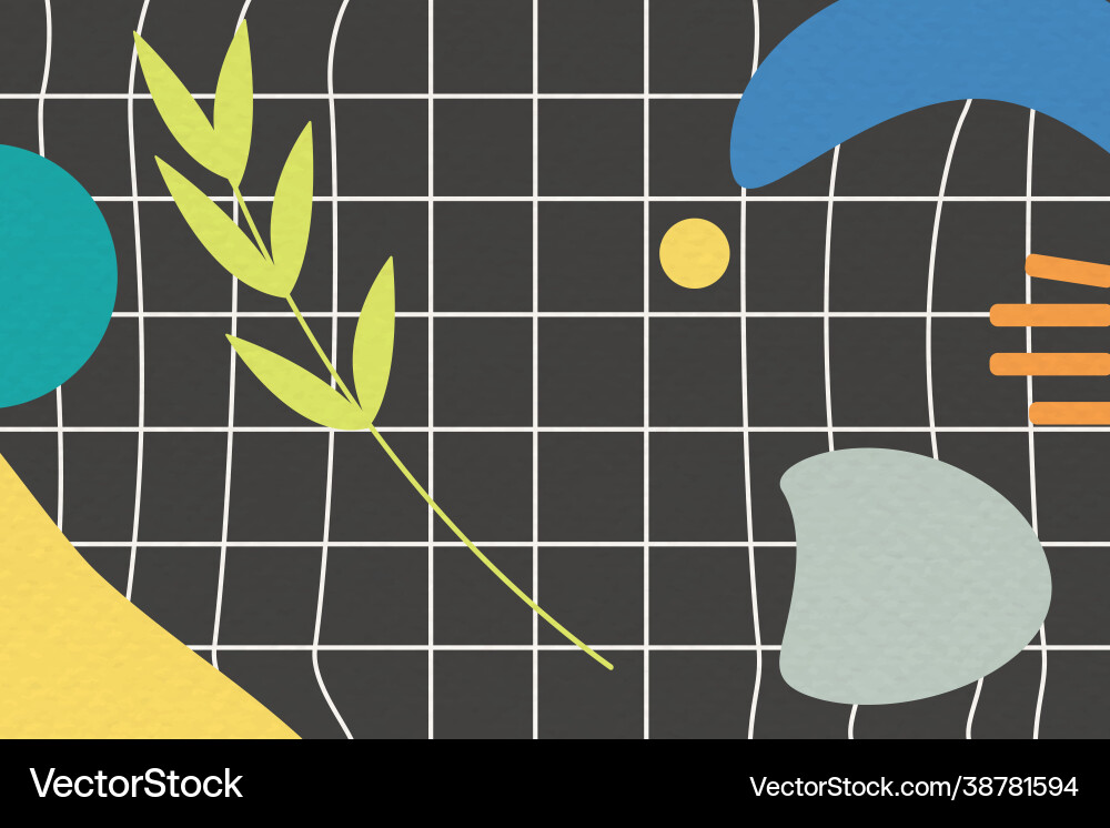 Abstract botanical pattern on black grid Abstract botanical pattern on black grid Vector Image