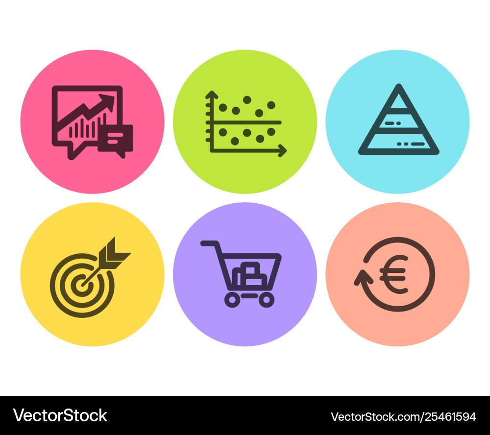 Accounting pyramid chart and dot plot icons set Accounting pyramid chart and dot plot icons set vector image