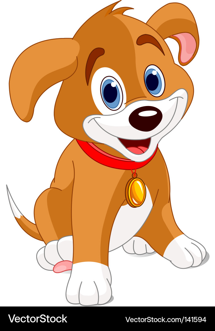 Adorable Puppy Portrait Vector Image