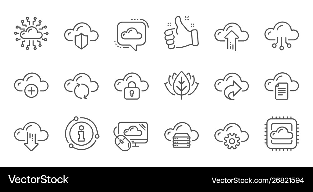 Cloud data and technology icons hosting Vector Image