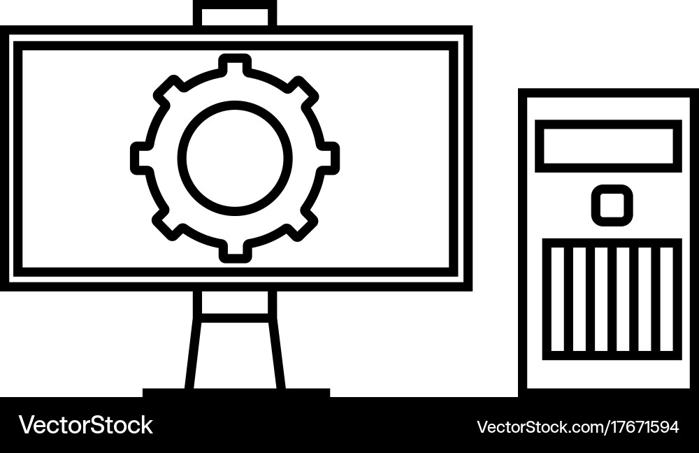 Computer configuration icon Vector Image