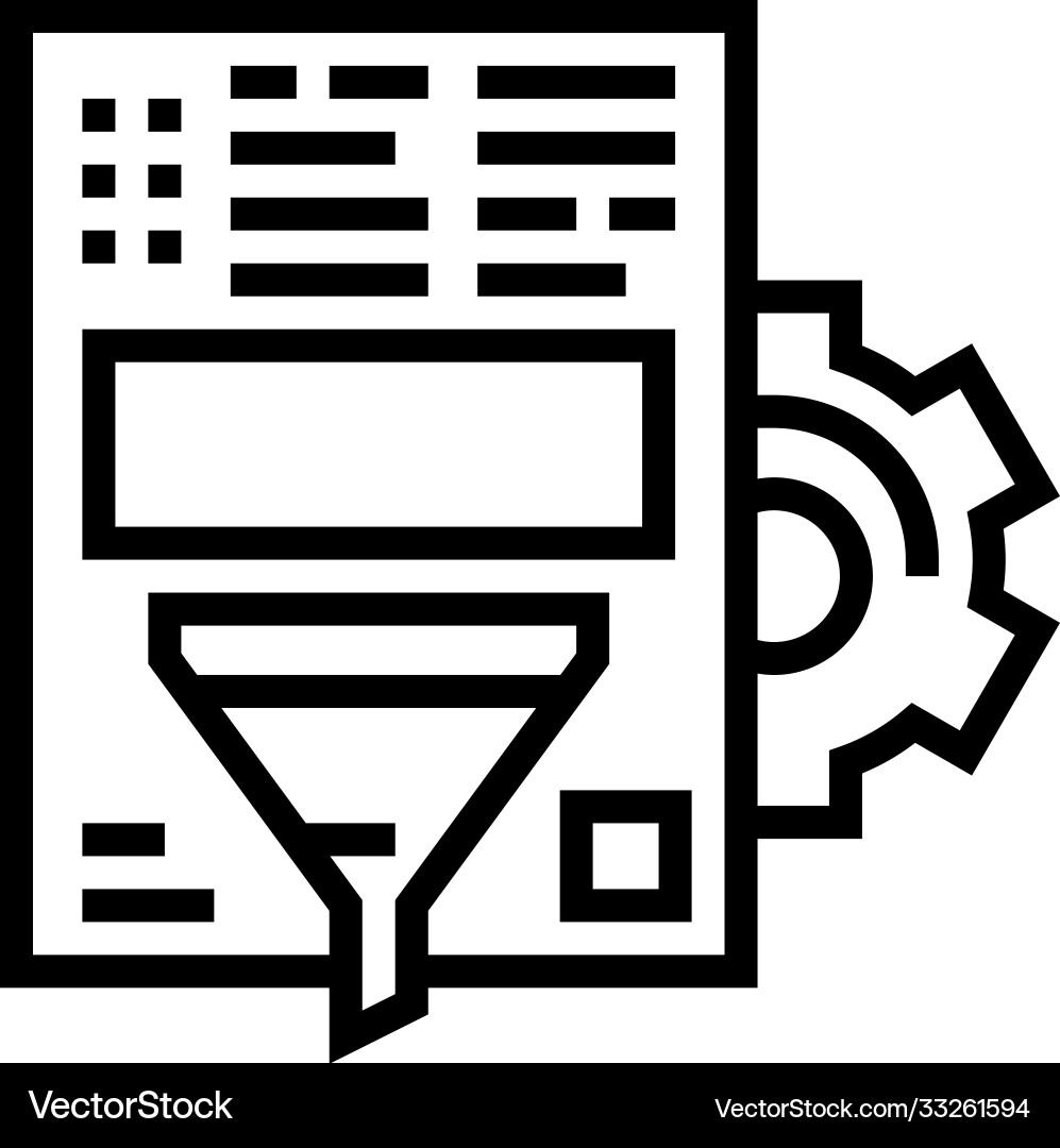 Document filter information line icon Document filter information line icon vector image