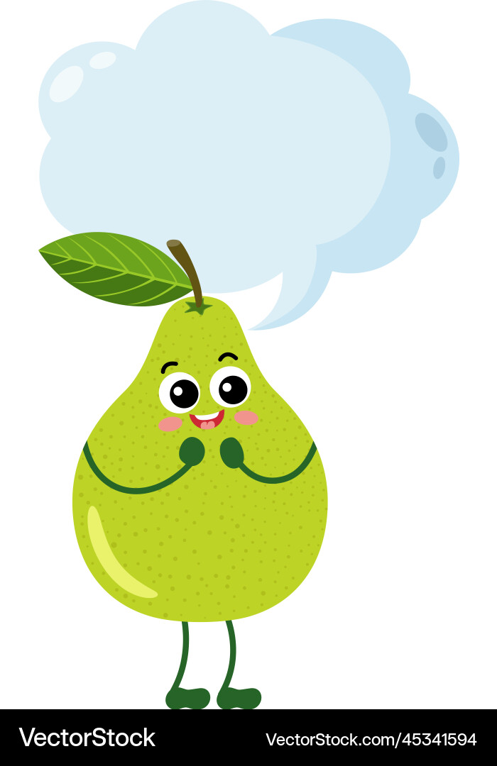 Funny pear with empty speech bubble Vector Image