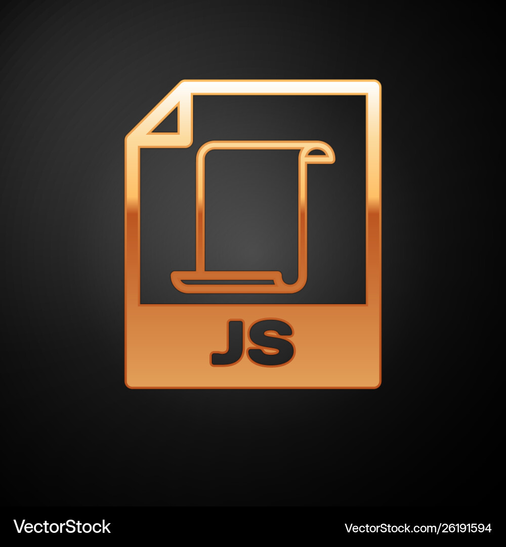 Gold js file document icon download button Gold js file document icon download button vector image