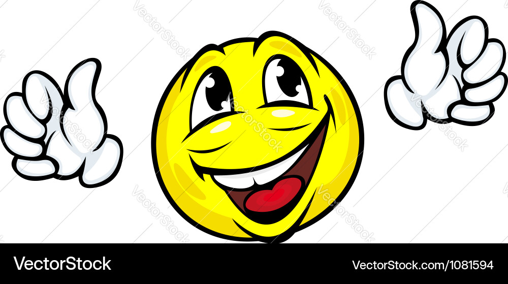 Happy face icon with hands Royalty Free Vector Image