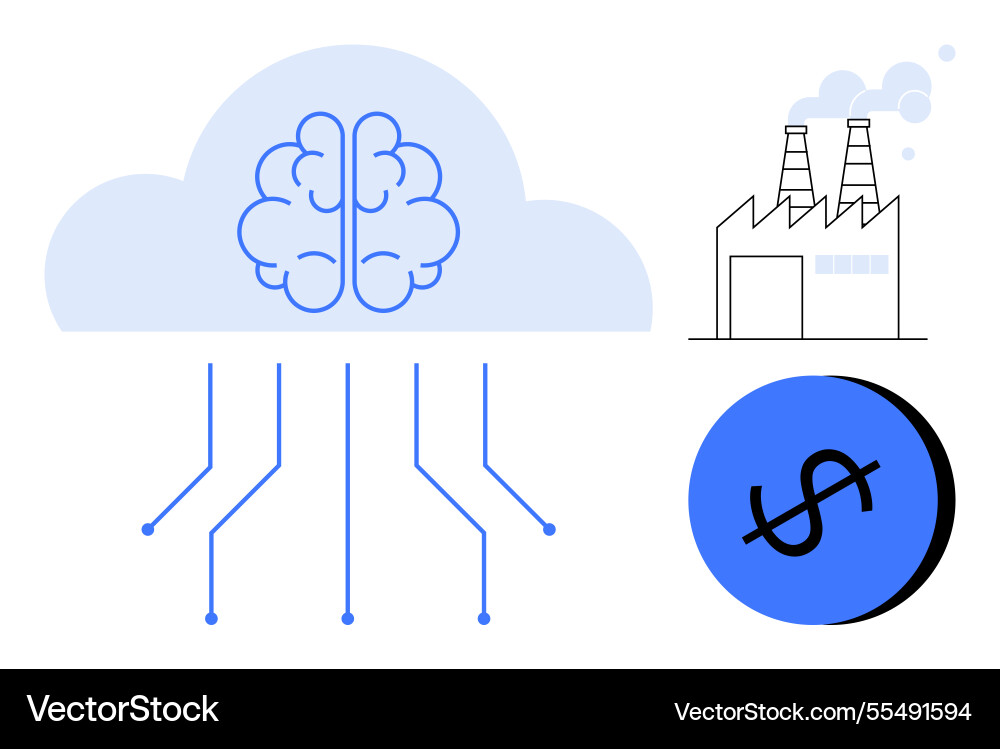 Integration of cloud computing and ai Integration of cloud computing and ai vector image