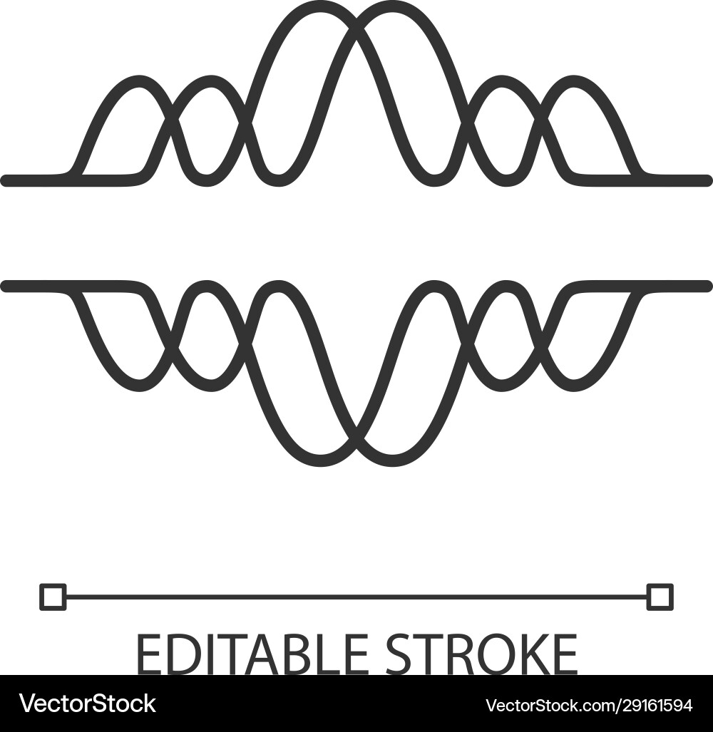 Overlapping waves linear icon thin line voice Overlapping waves linear icon thin line voice Vector Image