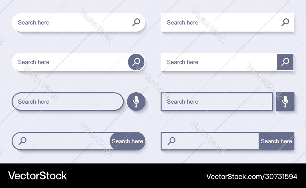 Search bar for ui design navigation Search bar for ui design navigation vector image