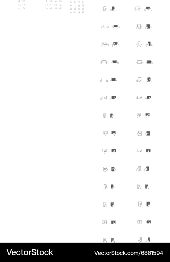 Set icons with hands holding smart device vector image