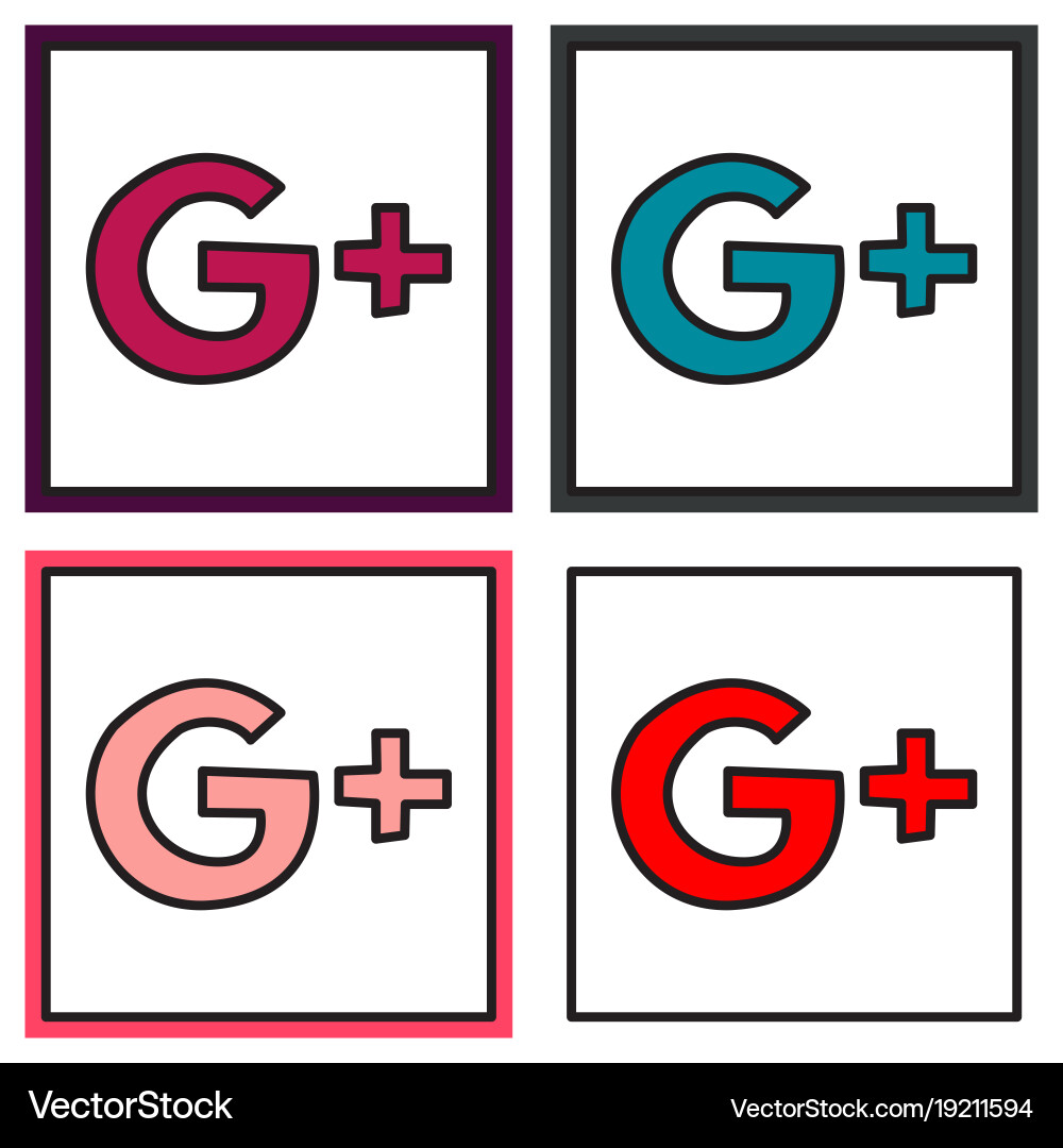 Set of google plus icons on background Vector Image