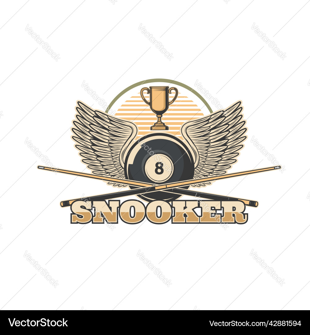 Snooker Icon - Game & Trophy Vector Image