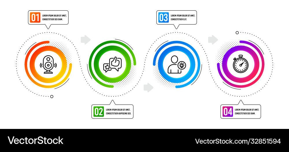 User idea timer and speaker icons set like sign User idea timer and speaker icons set like sign vector image