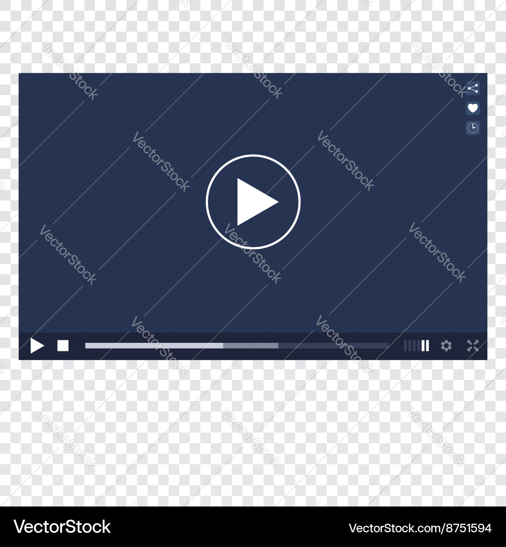 Video player mockup Royalty Free Vector Image - VectorStock
