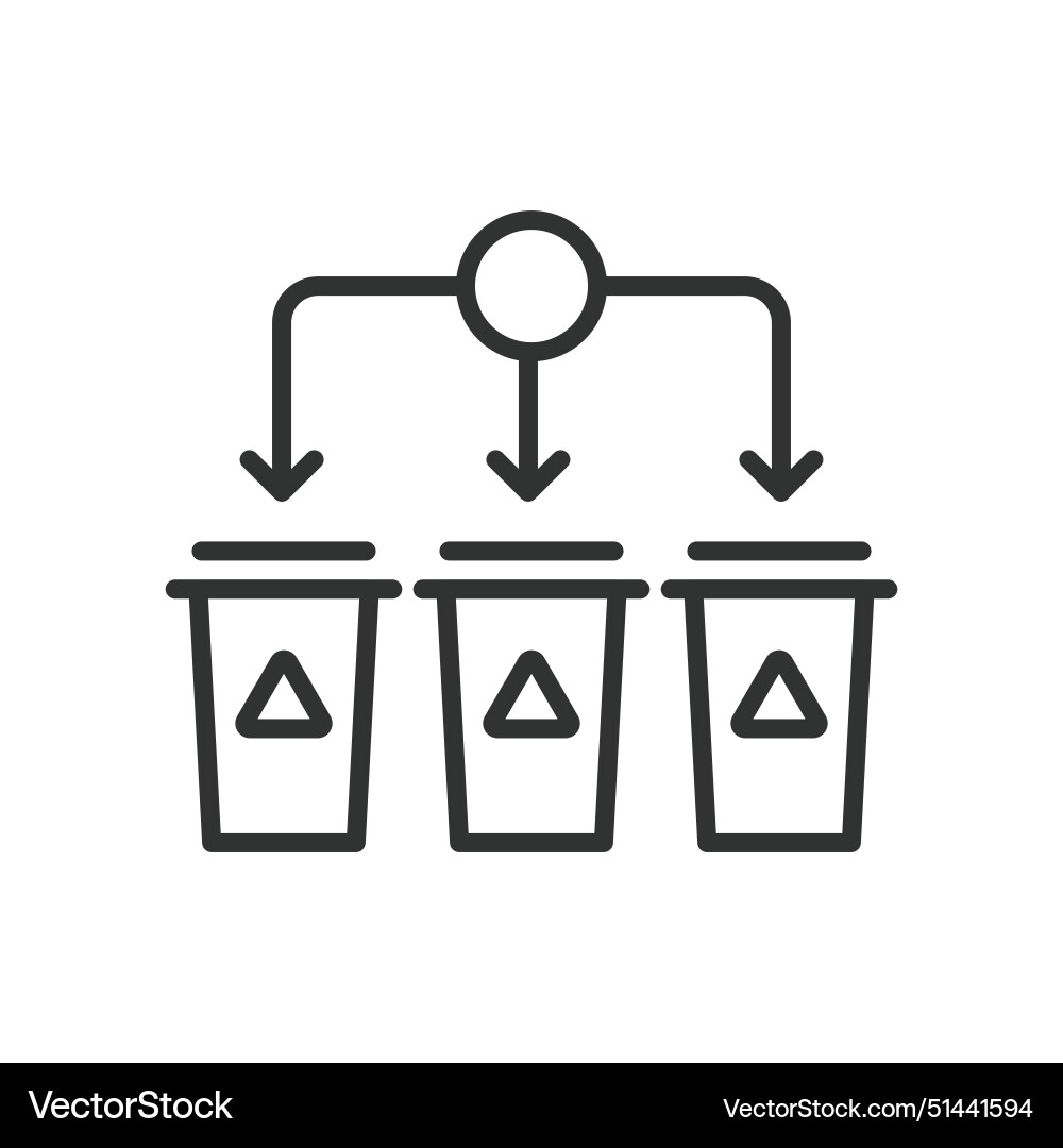 Waste sorting in line design Vector Image